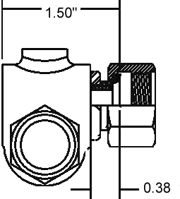 90 Degree Angle Adapter 7/8"- 18 Thread for Jones Motorola Tachometers .187 Female Sq. X .187 Male Sq. Tip